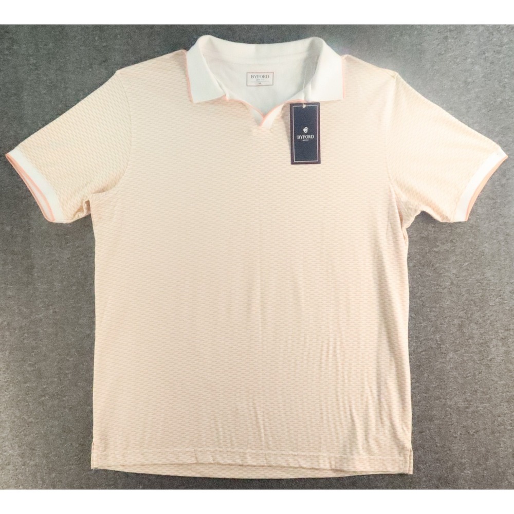 Byford by Pantaloons Men Polo Neck Cotton Blend Pink T-Shirt